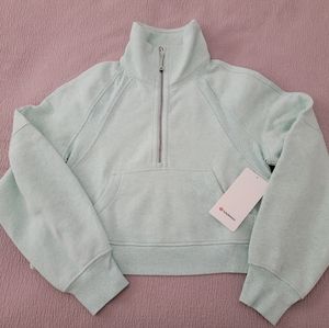 NWT lululemon Scuba Oversized Zip Funnel Neck Heathered Mint
